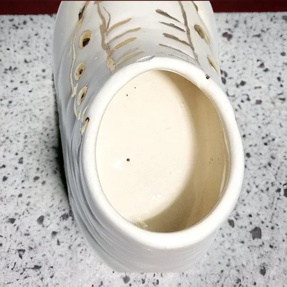 Vintage Porcelain Baby Bootie Shoe Handmade & Hand Painted Keepsake W/ Gold Trim - Picture 8 of 9